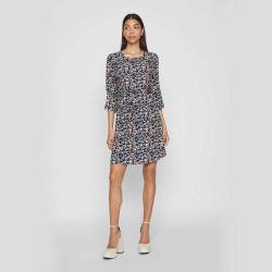 Robe courte manches 3/4 imprimée floral 14087637 3815 Femme VILA