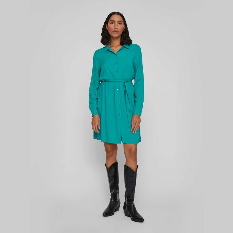 Robe chemise mi-longue avec centure 14067410 3963 Femme VILA Robe chemise mi-longue avec centure 14067410 3963 Femme VILA
