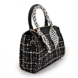 Petit sac tweed avec foulard anse noir Femme TORRENTE prix