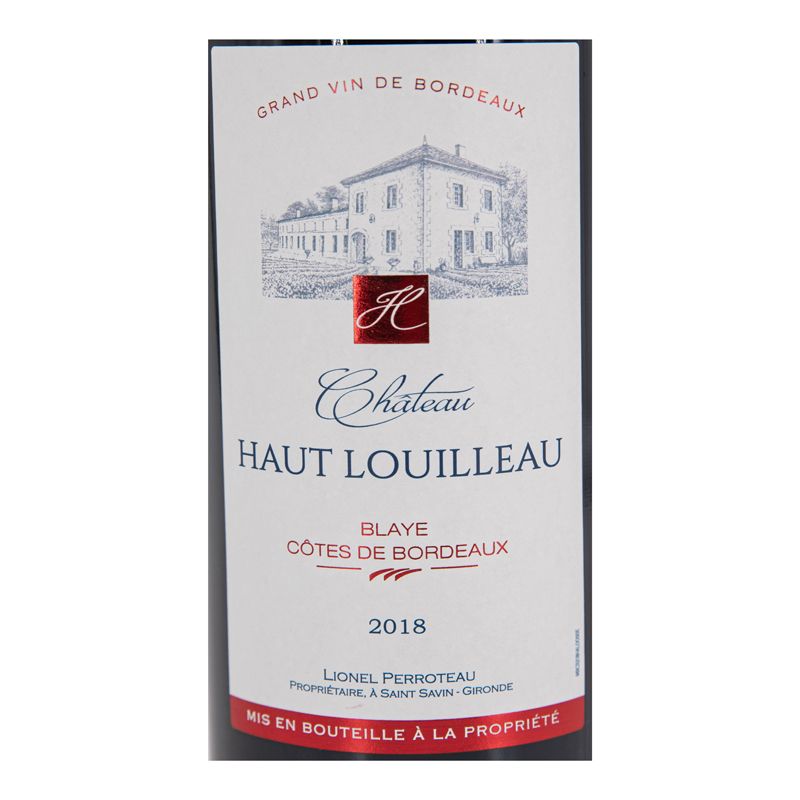 Aoc cotes de blaye 2018 chateau haut louilleau 13.5 75cl ar12039