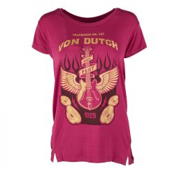 Tee shirt mc fluide print glitter vd/2/trc/fest/dp Femme VON DUTCH