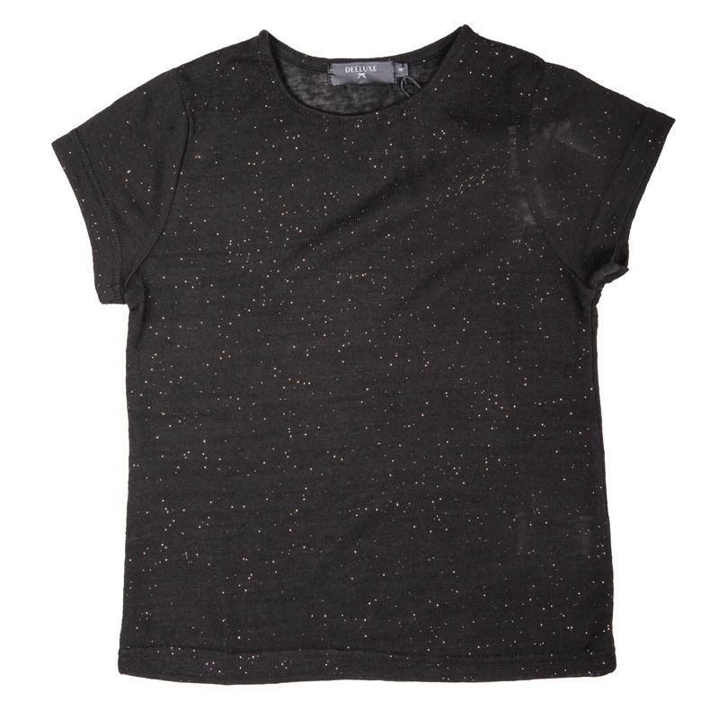 Tee shirt mc noir glitter r01v118g-pp girl Enfant DEELUXE 74