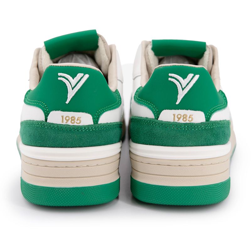 Baskets cuir bi color vert blanc Homme VICTORIA a prix degriffe