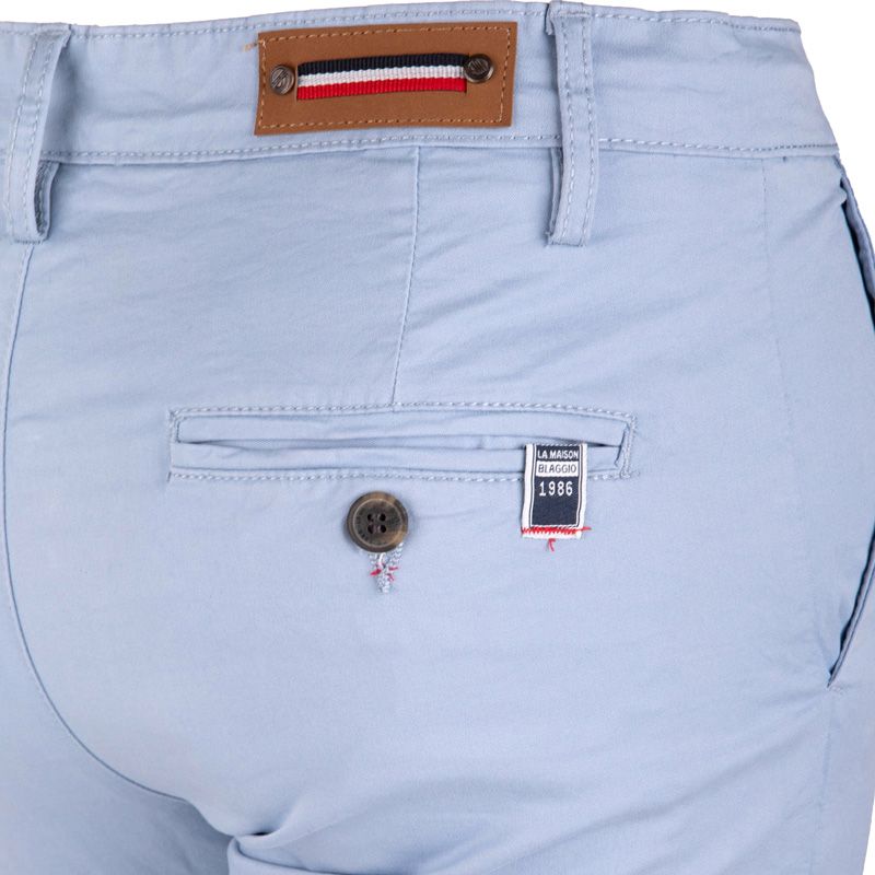 Pantalon chino coton stretch revers fermeture éclair tenali Homme BLAGGIO Pantalon chino coton stretch revers fermeture éclair tenali Homme BLAGGIO