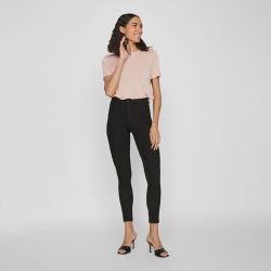 Jeans vijeggy ana rw jegging blk - noos black denim 14065432 4139 Femme VILA