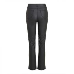 Pantalon enduit noir straight fit taille haute vicommit noos Femme