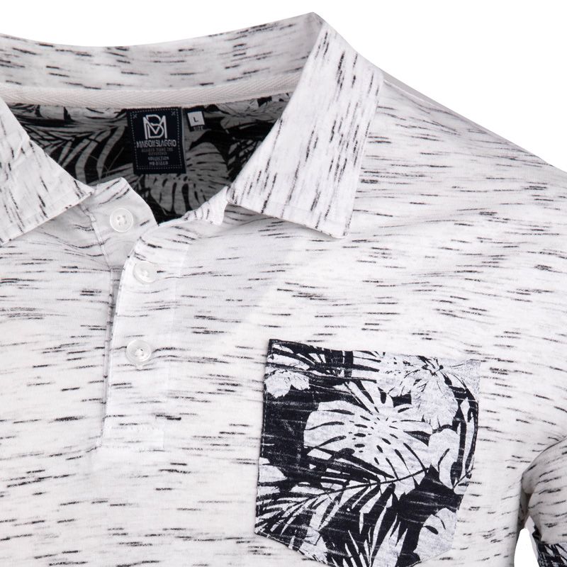 Polo poche contrastee fleur 100% coton assor 24 pietri Homme BLAGGIO Polo poche contrastee fleur 100% coton assor 24 pietri Homme BLAGGIO
