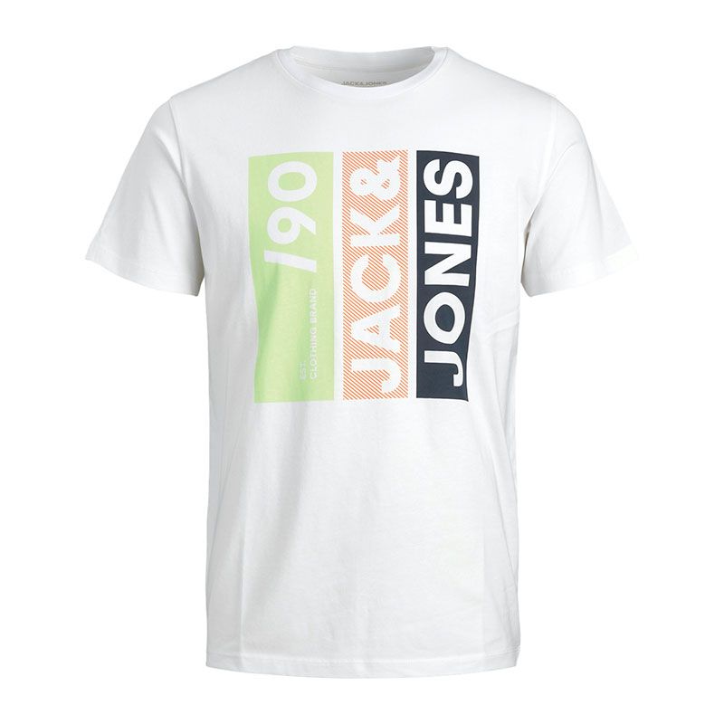 Tee shirt jwhjio crew neck jnr blanc 12258232 4014 Enfant JACK & JONES