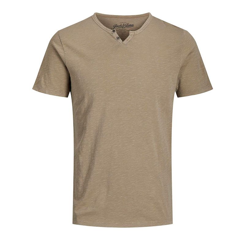 Tee shirt jwhben split neck noir 12222324 4080 Homme JACK & JONES