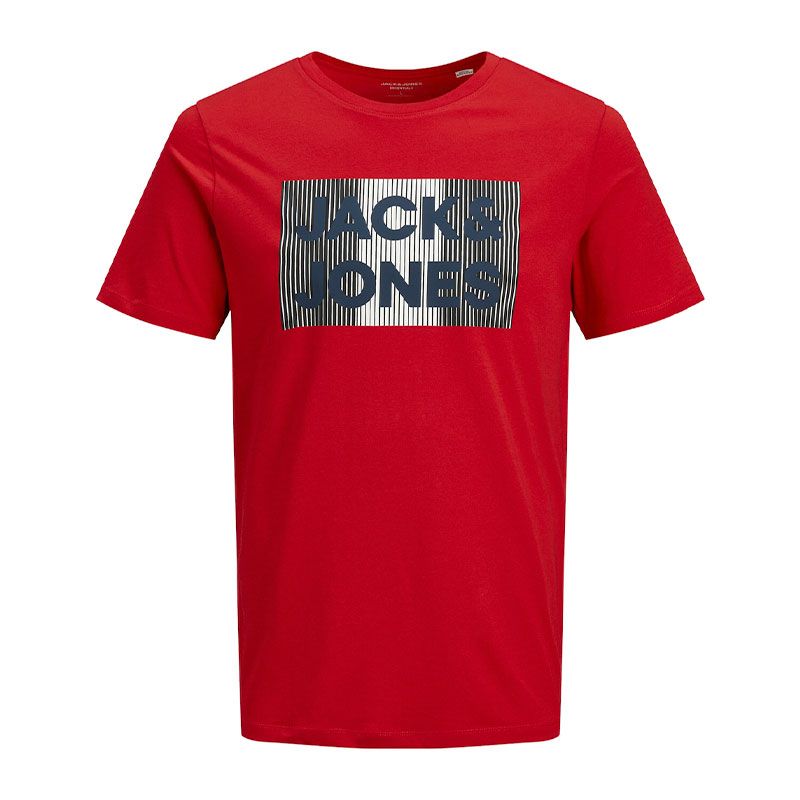 Tee shirt jwhcorp logo play jnr true red 12255502 4014 Enfant JACK & JONES