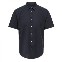 Chemise manches courtes en coton et lin regular fit Homme ONLY AND SONS Chemise manches courtes en coton et lin regular fit Homme ONLY AND SONS