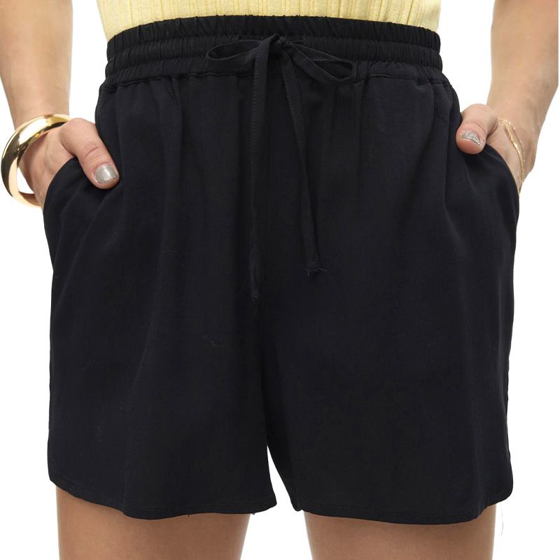 Short court noir avec cordon de serrage Femme VERO MODA a prix