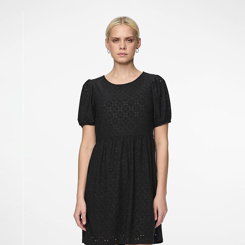 Robe manches courtes en broderie anglaise Femme PIECES a prix