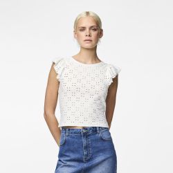 TEE SHIRT PCMIMI SL O-NECK FRILL TOP BC BLACK 17145521 3924 TEE SHIRT PCMIMI SL O-NECK FRILL TOP BC BLACK 17145521 3924