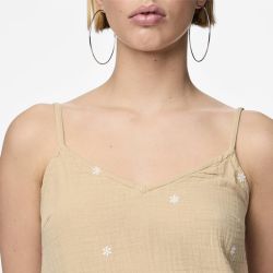 Strap short dress safari bright white em pcmaya Femme PIECES