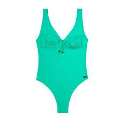 Maillot De Bain 1 Pièce Femme - Uni Marine - Fines Bretelles - Taille Haute