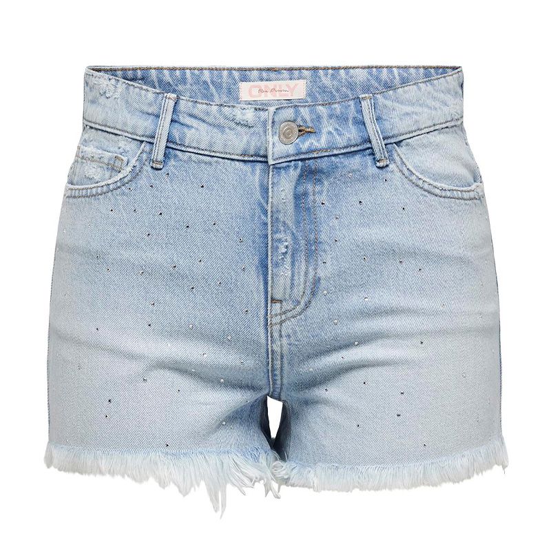 Short light blue denim onlpacy hw rhinestone dnm shorts azg 15319104 4 Femme ONLY