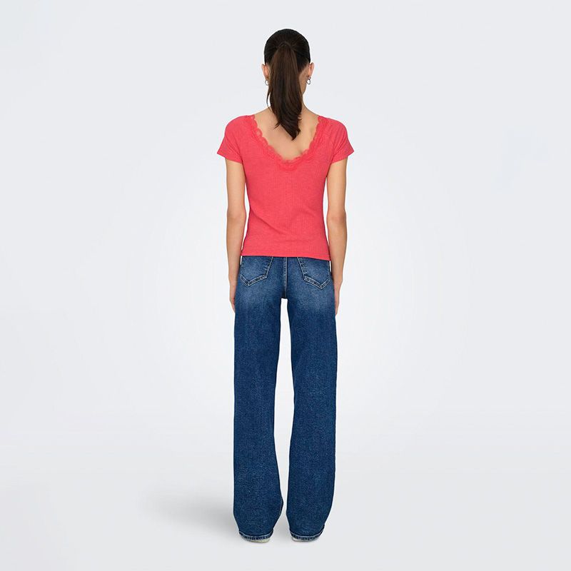 Haut mc hibiscus onllennie s/s lace mix top jrs 15324886 4081 Femme ONLY