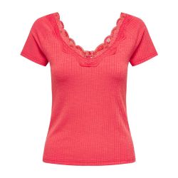 Haut mc hibiscus onllennie s/s lace mix top jrs 15324886 4081 Femme ONLY
