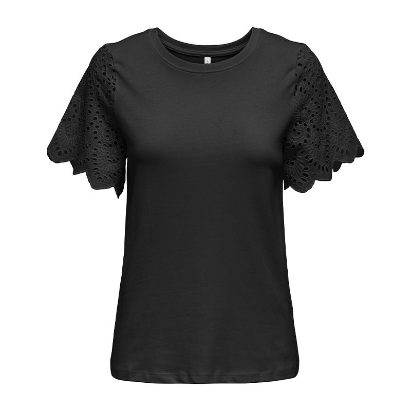 Haut mc black onlebba life s/s lace top jrs 15324887 4081 Femme ONLY