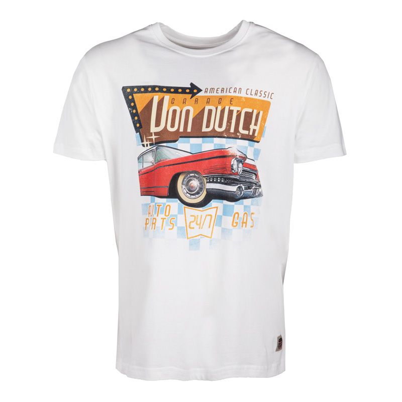 Tee shirt mc regular fit col rond print devant vd/1/trc/dinn/w Homme VON DUTCH