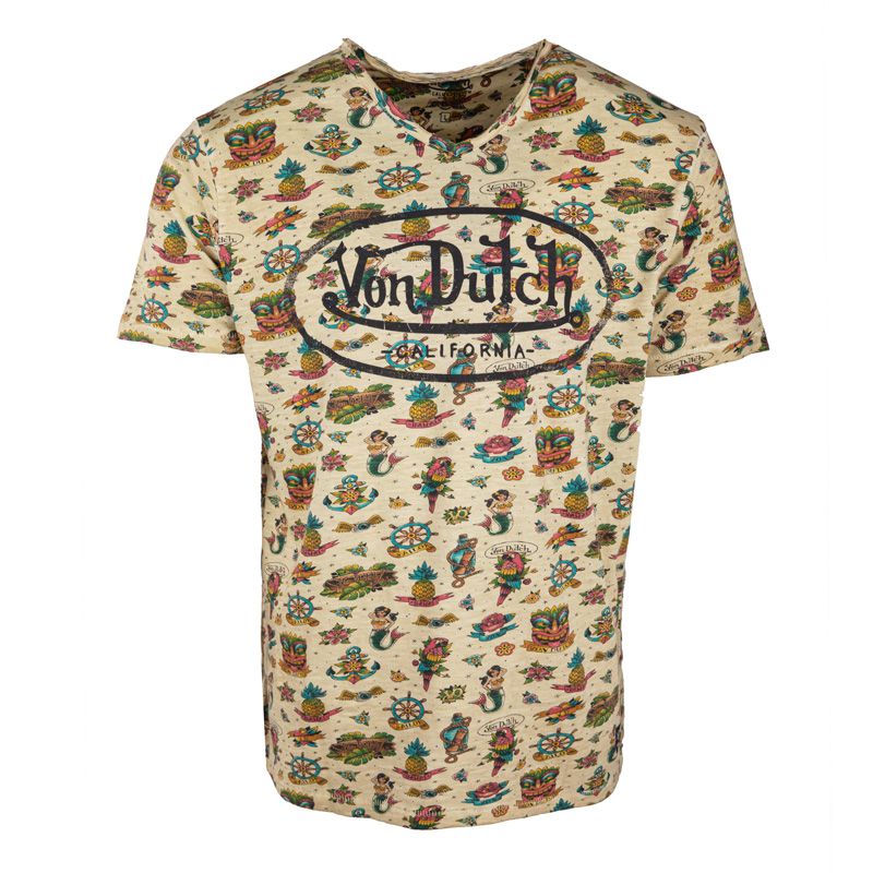 Tee shirt ron allover print logo imprime devant vd/1/tvc/ron/pm Homme VON DUTCH