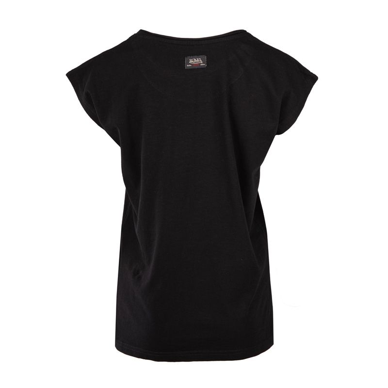 Tee shirt mc col rond et print devant vd/2/trc/piercy/nr Femme VON DUTCH