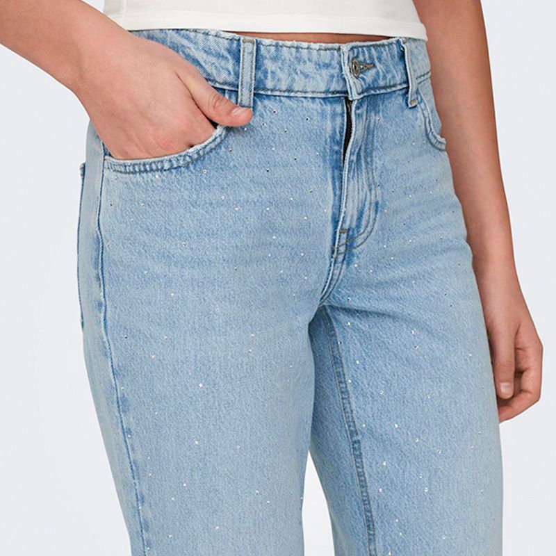 Jeanslight blue denim onlbree low straight rhinest dnm jns azg 15319 Femme ONLY Jeanslight blue denim onlbree low straight rhinest dnm jns azg 15319 Femme ONLY