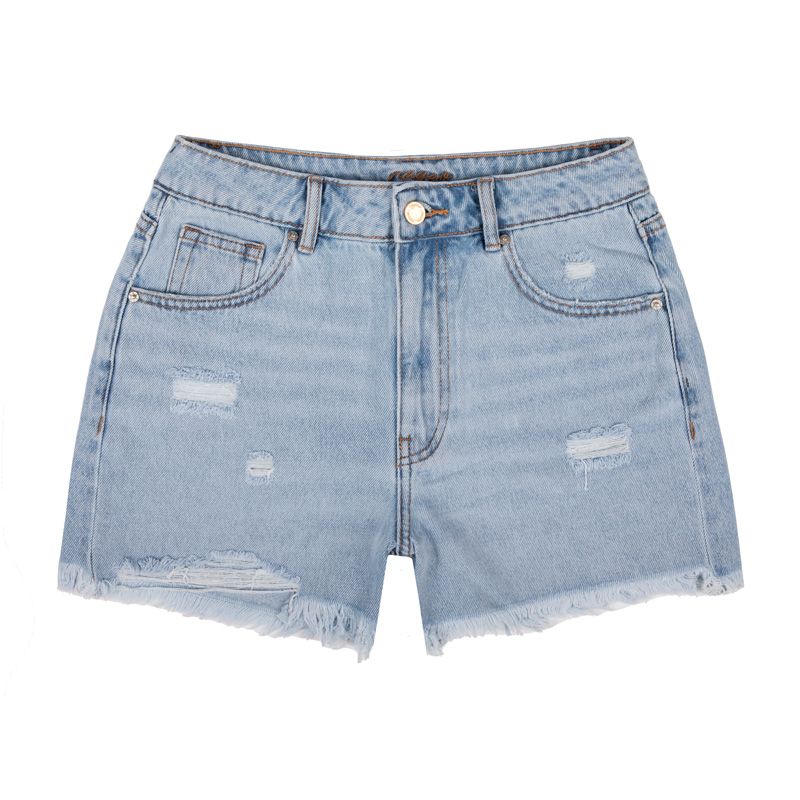 Short en jean bleu clair destroy adele Femme NAGEV