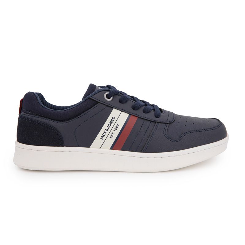 Baskets bleu navy combo lacets colores semelle blanche Homme JACK