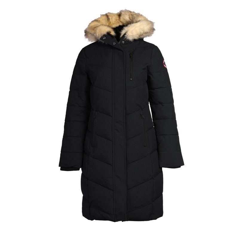 Parka longue à capuche Julie noire Femme PARAGOOSE