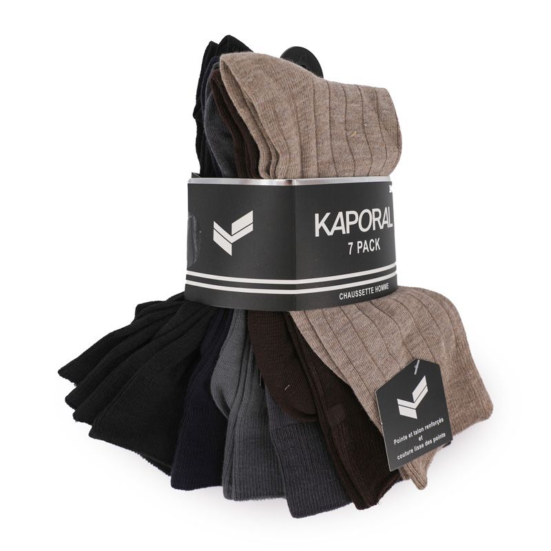 Chaussettes ville pack de 7 fabricio 39 au 46 Homme KAPORAL
