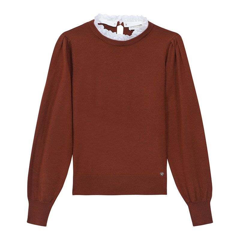 Pull aubine marron Femme LA PETITE ETOILE