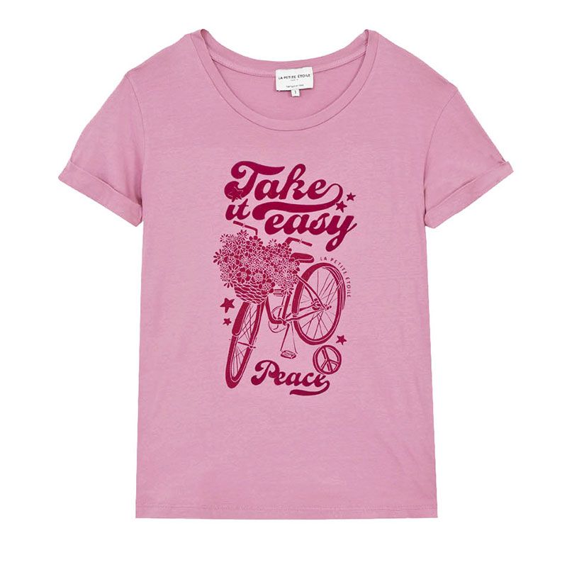 T-shirt peace vieux rose Femme LA PETITE ETOILE