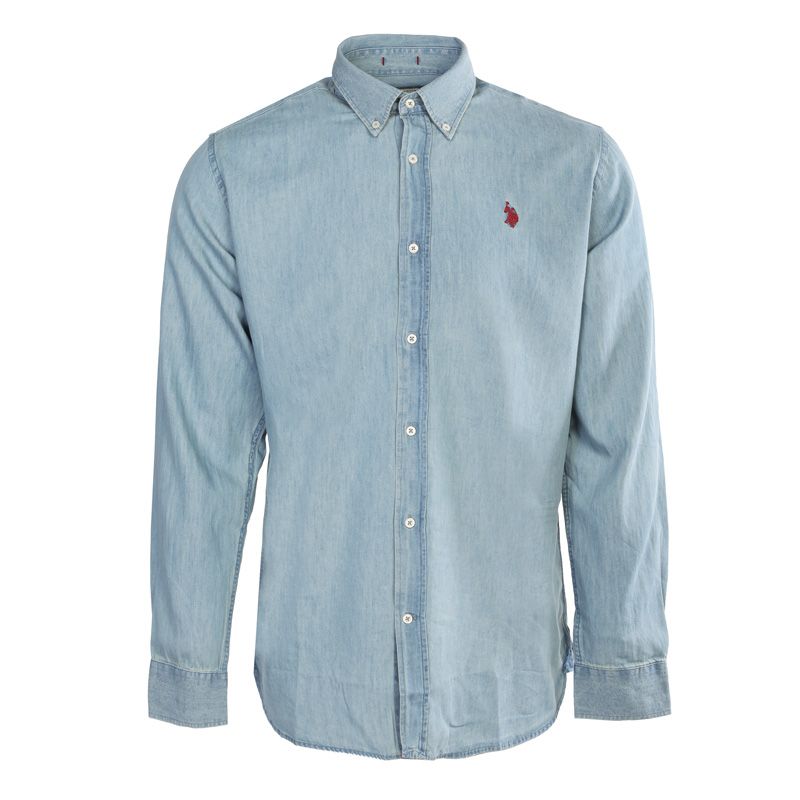 Chemise ml bleu clair Homme US POLO