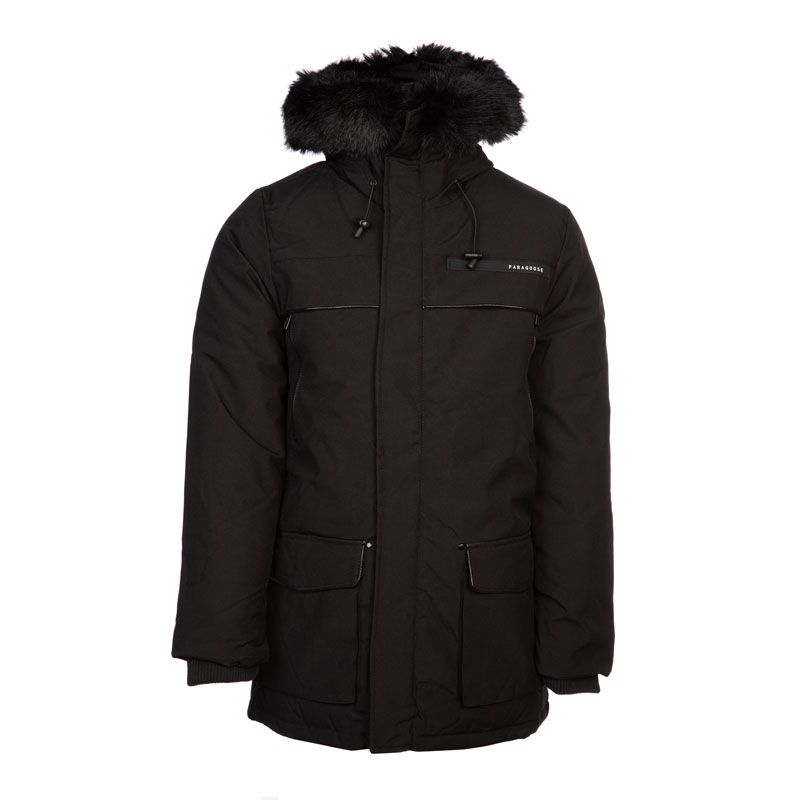 Parka gaston noire fourrure noire Homme PARAGOOSE