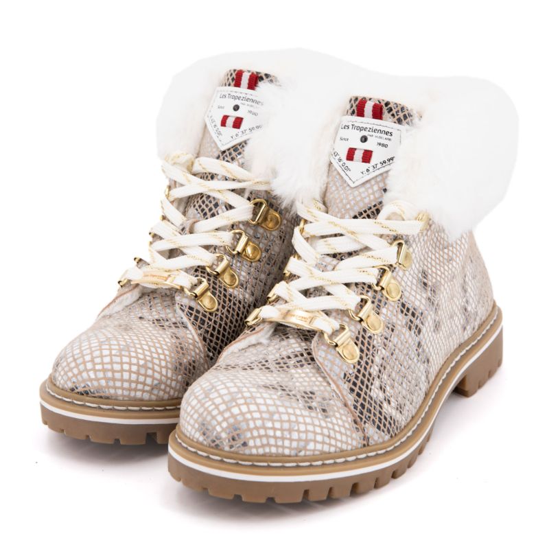 Bottinesc330525 lacen blanc-serpent36-41 Femme LES TROPEZIENNES PAR M.BELARBI