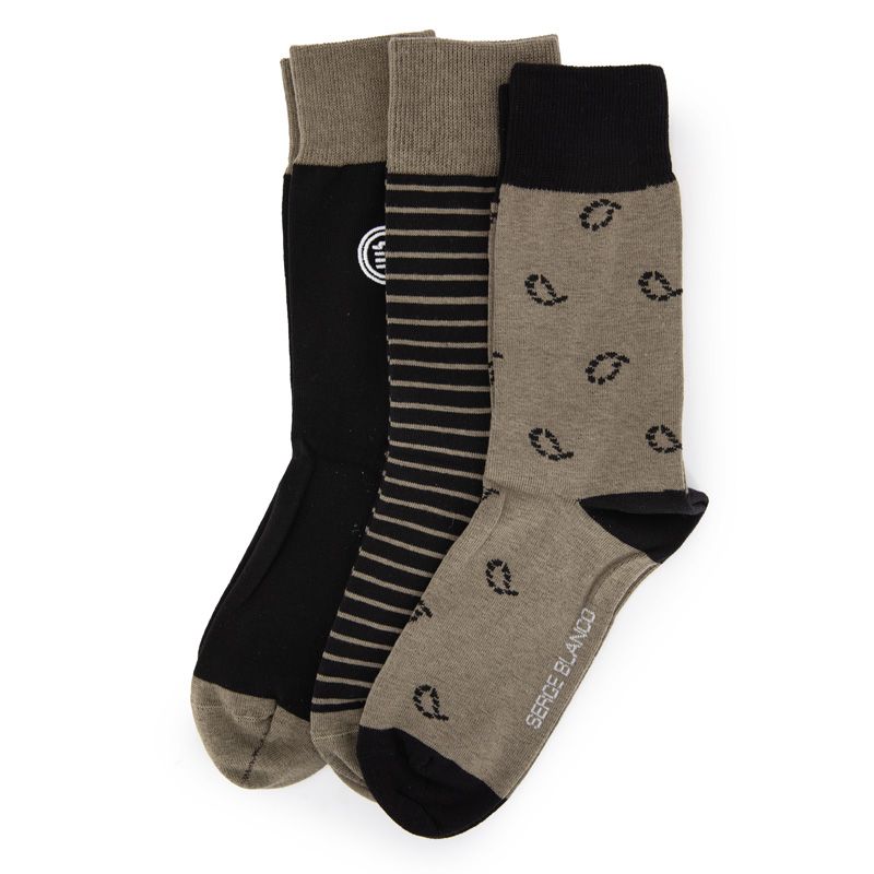 Lot de 3 paires de chaussettes coton peigne ser/1/ch/vx3/ass7 Homme SERGE BLANCO