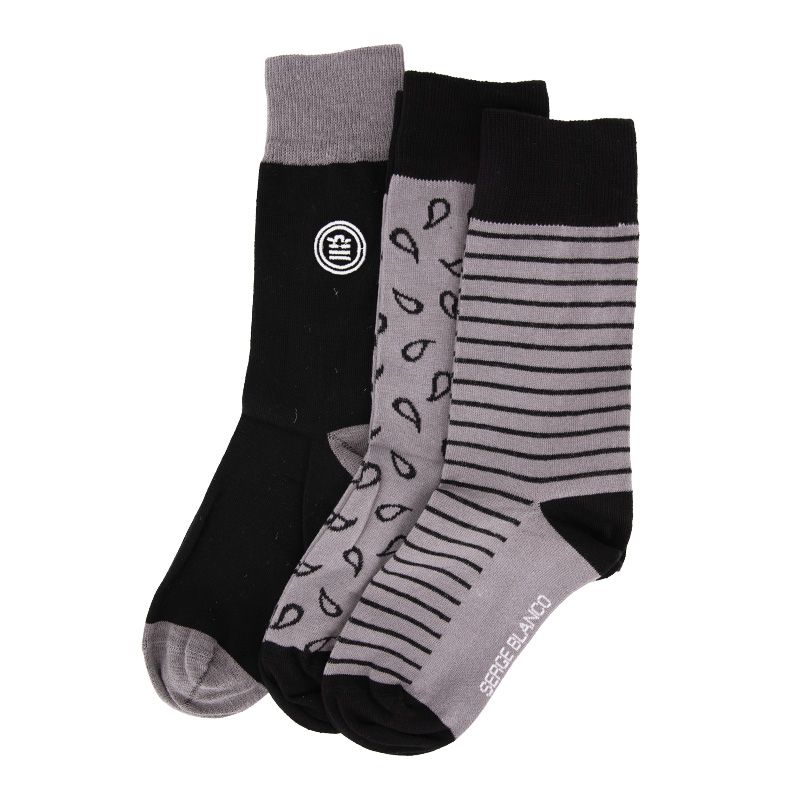 Lot de 3 paires de chaussettes coton peigne ser/1/ch/vx3/ass7 Homme SERGE BLANCO