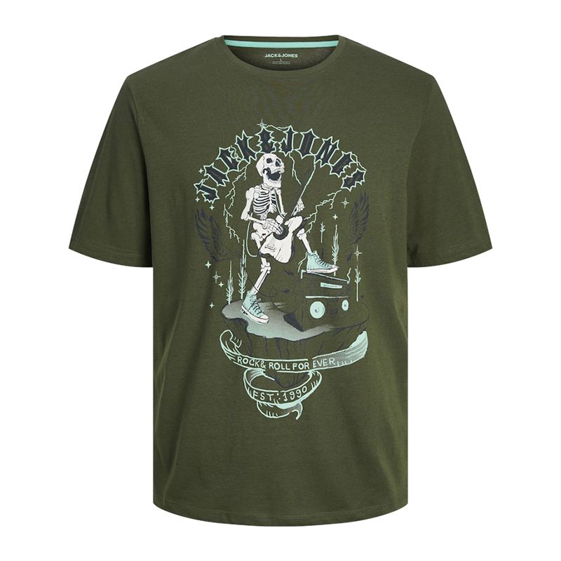 Jjskull rock tee ss crew neck kombu green Homme JACK & JONES