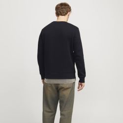 Jjskull rock sweat crew neck black Homme JACK & JONES