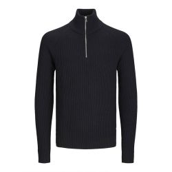 Jjpannel knit half zip aw24 black Homme JACK & JONES Jjpannel knit half zip aw24 black Homme JACK & JONES