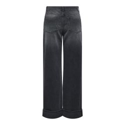 Jeans large whashed black onlella mw wide fold upxs au l 15344977 Femme ONLY