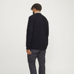 Jjpannel knit zip cardigan aw24 black Homme JACK & JONES Jjpannel knit zip cardigan aw24 black Homme JACK & JONES
