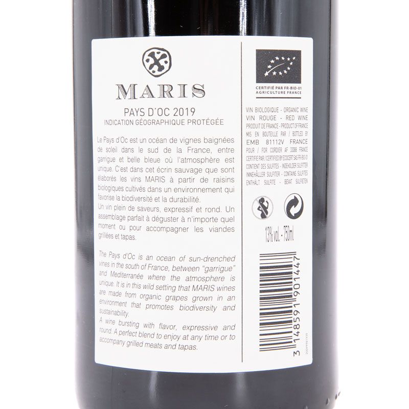 Igp oc rouge 2019 75cl crd maris vin Mixte MARIS