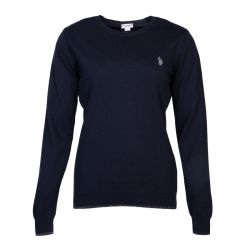 Pull fin ml noir col rond 64809 Femme US POLO