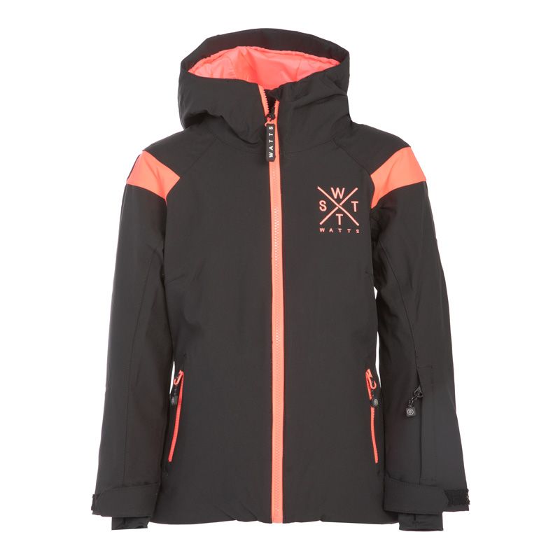 Veste de ski black/fluo pink 2ice Enfant WATTS