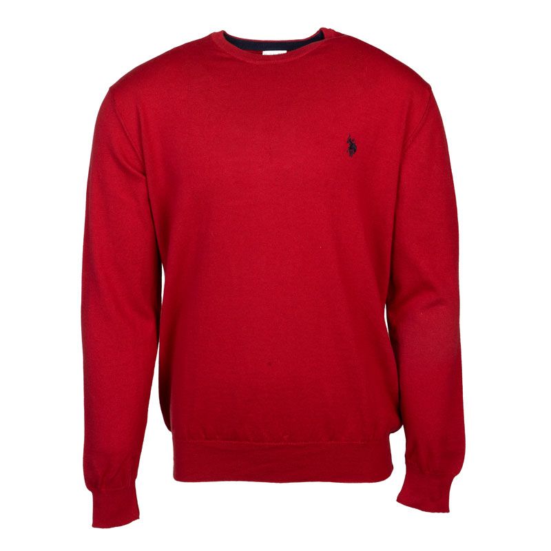 Pull fin ml rouge col rond 64693 Homme US POLO