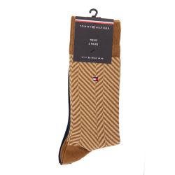 Chaussette th homme dark green sock 2p irregular herringb, 39/46 Homme TOMMY HILFIGER