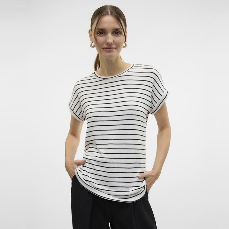 Pull mc o-nek vmbriannasnow white noir 10291353 4235 Femme VERO MODA Pull mc o-nek vmbriannasnow white noir 10291353 4235 Femme VERO MODA